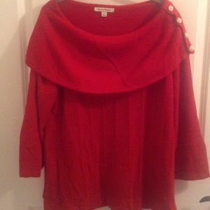 Wide cowl or off shoulder sweater